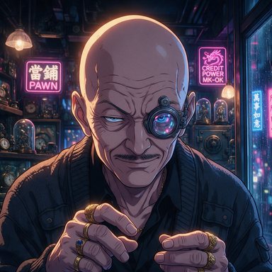 Portrait manga : prêteur sur gages