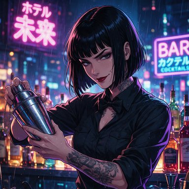 Portrait manga : barmaid