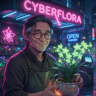 Portrait manga : fleuriste